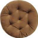 2-Pack Outdoor/Indoor Wicker Patio Seat Cushion Pad, Water Repellent, 18.5-Inch, Dining Chair Cushion, Set of 2 (Coffee Brown)