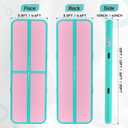 Pink Gymnastics Mat Inflatable Tumble Track Mats 16ft Training Mats for Home Air Mat for Kids with Pump 4" Thick for Cheerleading/Yoga/Exercise/Parkour/Beach/Park/Water