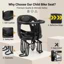 Kids Bike Seat with Reflective Tape for Baby 18 Months to 8 Years Old