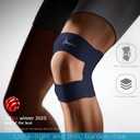 Knee Brace for Women & Men, Ultra-Thin Lightweight, Breathable Adjustable Knee Support with 2 Silicone Patella Pads, Side Stabilizers, Non-Slip Fit for Running, Hiking, Cycling, Sports, Blue (One Size)