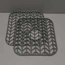 AWOKE Silicone Sink Protectors for Kitchen Sink, 12" x 11" Mat for bottom of sink, Center Drain Hole, Protect from Stains, Scratches, Dishwasher Safe Grid for Kitchen (2 Pack, Gray)