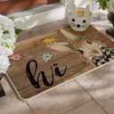 Artoid Mode Rabbit Bunny Flowers Hi Easter Doormat, Home Decor Low-Profile Switch Rug Door Mat Floor Mat for Indoor Outdoor 17x29 Inch