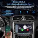 Double Din car Stereo with CD/DVD Player- CarPlay & Android Auto, Car Audio with Bluetooth, 7 Inch HD Touchscreen, Rear Camera, USB/TF/AUX, AM/FM, Subwoofer Radio Receiver