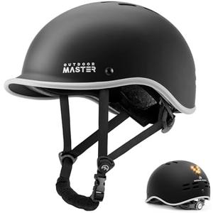 OutdoorMaster Bike Helmet for Adults,Adjustable Cycling Helmet with Light for Men & Women - Safety Certified for Bicycle Skateboard Road Bike Skating Roller Commuting Helmet Small
