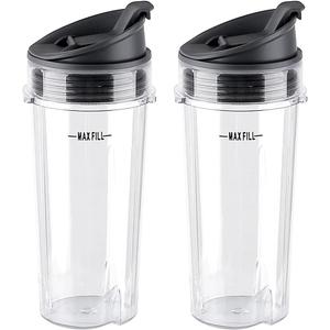 Replacement Parts 16oz Single Serve Cup with Sip&Seal Lid, Compatible with Ninja Blender BL200 30/ BL201 30/BL201C 30/BL203QBK/BL100 (2 Pack)