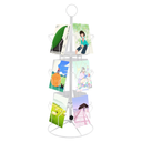 3-Tier Card Display Stand 3 Tier Greeting Card Rack Spins 12 Pocket White Retail Display Rotating Holder