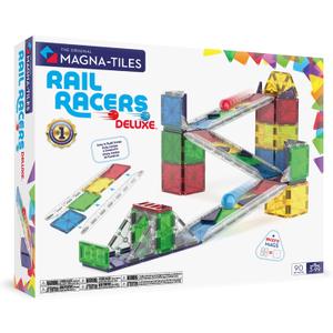 Magna-Tiles Rail Racers Deluxe 90-Piece Magnetic Construction Set, The Original Magnetic Building Brand