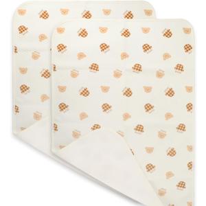 Waterproof Crib Pad, Washable Baby Cotton Changing Pads,39"X27"(2 Pack), Pee Proof Mattress Cover Toddler Bed, Toddler Mattress