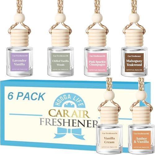 HoogaLife Car Air Freshener Diffuser Pack of 5 Hanging Air Freshener - Vanilla Scents Car Freshener for Women, 45+ Days Long Lasting Fragrance Made in USA