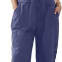 YESNO Women Long Casual Loose Bib Pants Overalls Baggy Rompers Jumpsuits with Pockets PV9 (Medium, Blue Gray)