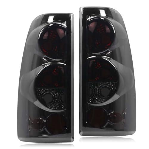 Nakuuly Tail Light Compatible With 1999-2006 Chevy Silverado 1500 2500 3500 2007 Classic, 1999-2002 GMC Sierra 1500 2500 3500 Driver and Passenger Side Taillights Black/Smoke