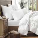 puredown Goose Feathers and Down White Pillows with 100% Soft Cotton Cover, Bed Sleeping Hotel Collection Pillows Set of 2 Queen Size