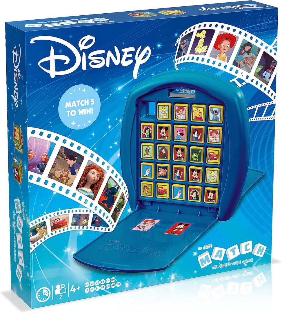 Top Trumps Match Game Disney - Family Board Games for Kids and Adults - Matching Game and Memory Game - Fun Two Player Kids Games - Memories and Learning, Board Games for Kids 4 and up