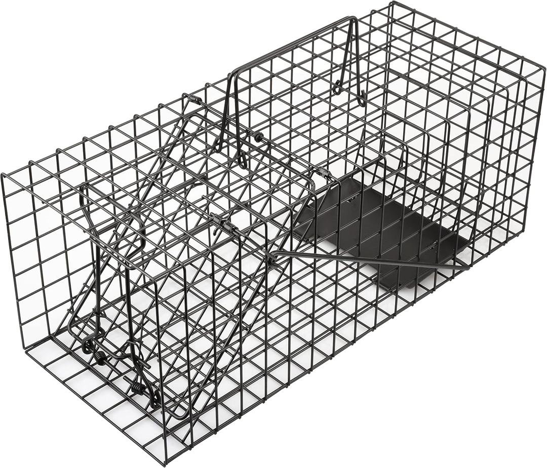 Live Squirrel Trap Heavy Duty Humane Animal Cage Trap for Indoors and Outdoors (Black)