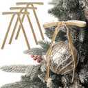 Ribbli Velvet Christmas Tree Bows 24 Pcs Camel Vintage Wreath Ribbon Bows for Door Garland Home Decor - 5 x 7 Inch, 3/8 Inch Wide