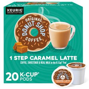 The Original Donut Shop Caramel One-Step Latte, Keurig Single Serve K-Cup Pods, 20 Count BBD: 

may 8 2026