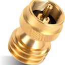 1lb Propane Tank Adapter, Propane Adapter 20lb to 1lb Converter, Universal QCC-1 & P.O.L. Connections, Solid Brass, BBQ Grills, Camping Stoves, Leak-Proof Outdoor Propane Accessory