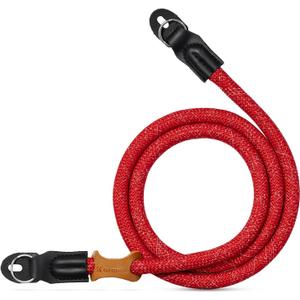 K&F CONCEPT Camera Neck Strap,100cm Nylon Rope Camera Shoulder Strap with O-ring for DSLR Camera-Red