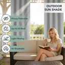 Patio Curtains Outdoor Waterproof - 6 Panels Privacy Weatherproof Outside Curtains with Grommets for Pergola, Gazebo, Porch, Cabana, Balcony, 54 x 95 Inch, Silver