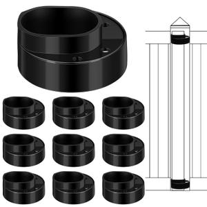 10 Pack Ultra Durable Vinyl Fence Post Donut Heavy-Duty 2-3/8" Steel Post to 5" Vinyl Stabilizer Adapter for Fence Installation Meets 0.150" Wall Thickness