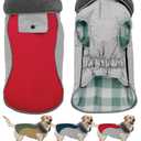Doglay Dog Coat Waterproof Warm Dog Winter Jacket,Christmas Reflective Fleece Puppy Winter Coat with Harness Hole, Adjustable Snow Jacket for Small Medium Large Dogs, M