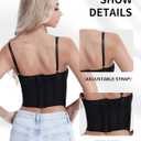 Y2K Trendy Lace Bustier Corset Tops for Women: Backless Top with Glossy Straps - Soft, Breathable -Amore Collection (Black)