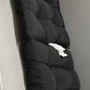 Tufted Outdoor/Indoor Seat/Back Chair Cushions, Set of 2, 42'' x 21'', Black
