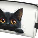 Black Cat Travel Makeup Bag Large Cosmetic Bags Funny Women Purse Portable Traveling Organizer Pouch for Ladies Gift
