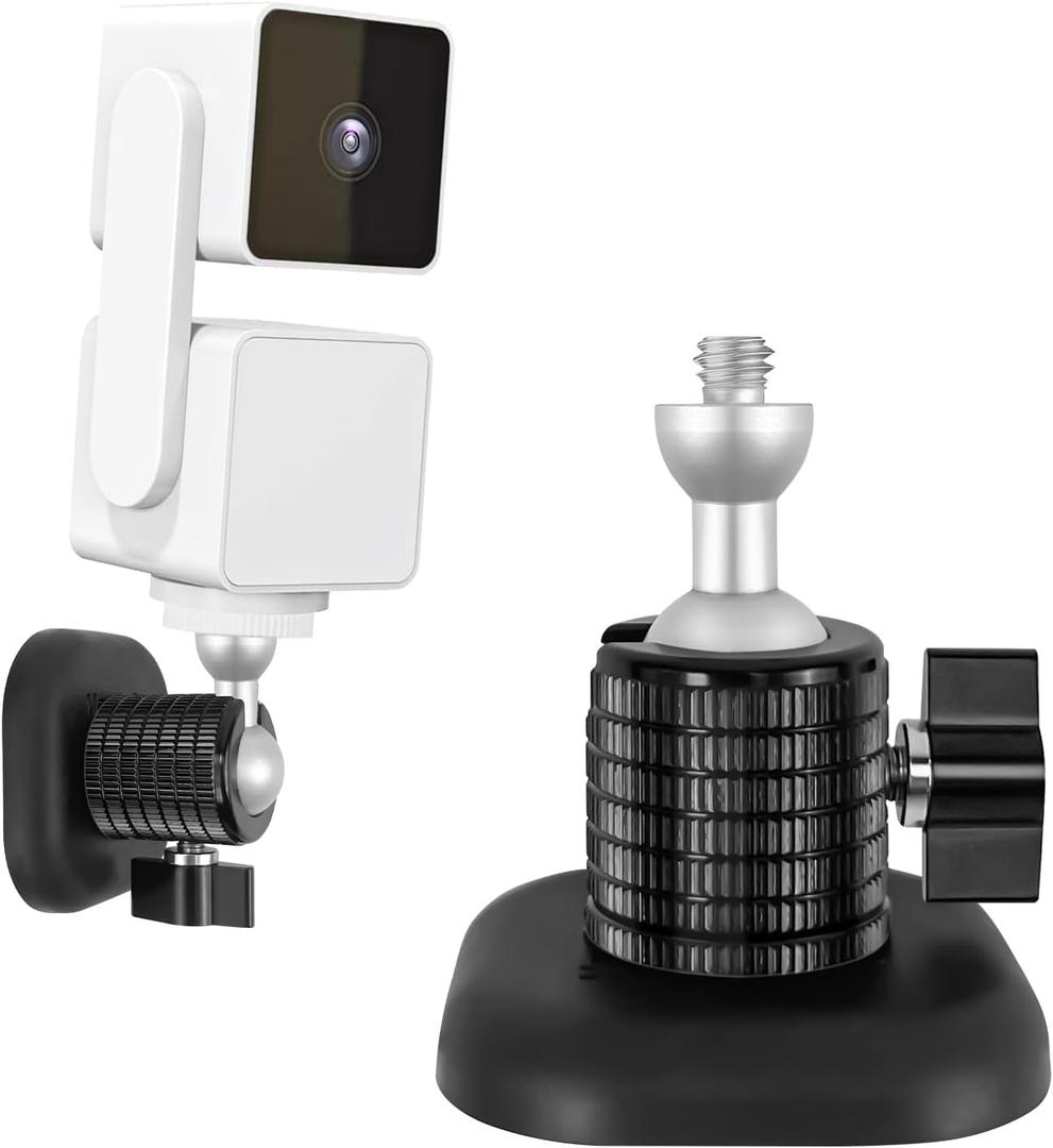 Powerful Magnetic Secured Camera Mount with 1/4" Thread fits for WYZE Cam 3,Blink XT2/3,360 Adjustment Camera Stand Base Attach to Smooth Metal Surface, Ideal for Cruise,RV,Carport Garage Security