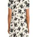 HOTGIFT Womens Swimsuit Summer Crewneck Loose Swimwear Casual Coverups Dress Black Rose Medium (White)
