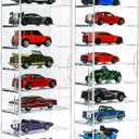 KISLANE 16 Display Case Compatible with Toy Cars, Matchbox Cars, Transparent Acrylic Display Case