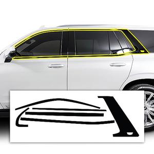 BOGAR TECH DESIGNS for Cadillac Escalade 2021-2024 Side Window Chrome Delete – Precut Vinyl Trim Overlay, Gloss Black Blackout Appearance