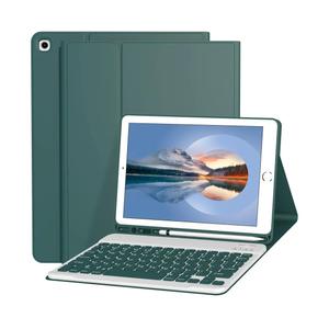 Keyboard Case for iPad 9th/8th/7th Generation 10.2 Inch [Magnetic Detachable Wireless Keyboard][Support 3 System] Flip Stand Case with Pencil Holder for iPad 10.2 2021/2020/2019, Dark Green