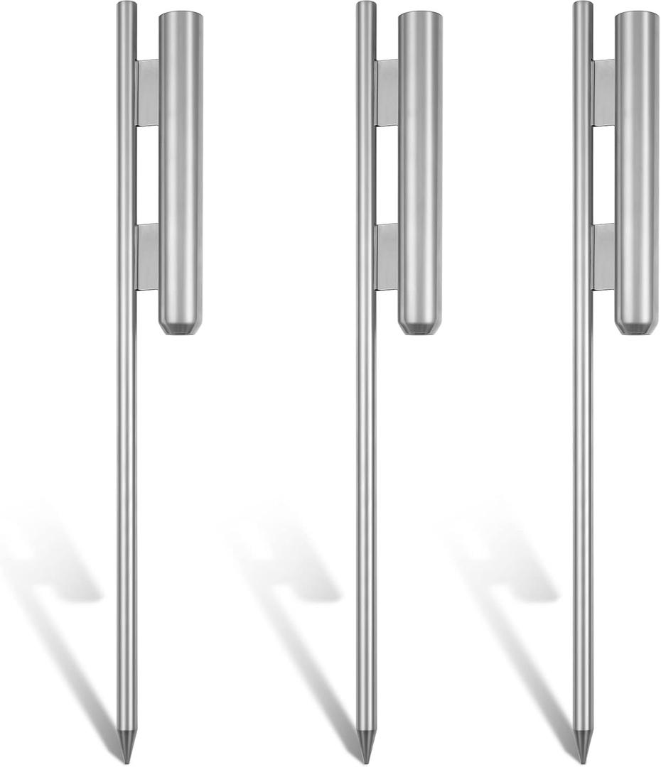 Shimeyao 2 Pcs 23 Inch Flag Spike Heavy Duty Feather Flag Ground Spike Pole Ground Stake for Swooper Metal Stakes for Garden Lawn Base