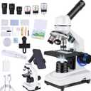 Herwicm Microscope for Adults & Kids,40x-2000x Compound Microscope with Dual LED Illumination,Great for School Labs & Home Schooling