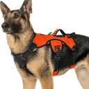 Rabbitgoo Escape-Proof Dog Harness Large Dog with Handle, Anti-Pull Reflective Working Service Pets Vests, 3 Points Breathable Pets Vests, Adjustable Lift Support Body Harness Outdoor Orange Size L
