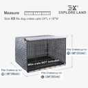 Explore Land Pattern Dog Crate Cover for 24 Inches Wire Cage, Heavy-Duty Polyester 1 2 3 Doors Standard Metal Pet Kennel Enclosure (Morocco)