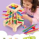Montessori Wooden Board Game, 36 Colorful Sticks Board Games for Kids 4-6, Fine Motor Skills Toy Math Learning Montessori Toys for 3 4 5 6 Year Olds, Wooden Stick Game Family Games, Gift Boys Girls