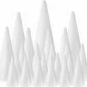 FFchuanhe 24-Pack Craft Foam Cones, Foam Tree Cones, Assorted Sizes White Polystyrene Cones Shaped Foam (4.6.8.10.12in), for Arts and Crafts, Christmas Tree, Wedding, Birthday, DIY Home Craft Project
