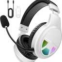 Wireless Gaming Headset for PS5, PS4, PC, Switch, Gaming Headphones with 7.1 Surround Sound, Noise Isolating Microphone, Bluetooth 5.4, RGB Lights, 60H Battery Headsets for Mac, Laptop, Mobile
