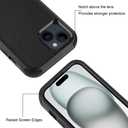 Joylifeboard Phone Case for iPhone 15 Plus, 3 in 1 Heavy Duty Drop Protection Shockproof Military Protective Tough Durable Cover Case for iPhone 15 Plus 6.7 inch (Black)