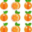 WILLBOND 9 Pcs Orange Honeycomb Balls Birthday Party Supplies Favors Table Centerpieces Tissue Paper Honeycomb Tabletop Hanging Decors Decorations for Party Baby Shower