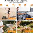 Portable Shower for Camping, Camping Shower Kit (Large 7.4 Gal/28L Water Jug, 6000mAh Camp Shower Pump IPX7, Shower Head & Spray Nozzle), Outdoor Shower for Travel, Hiking, RV, Pet Bath, Car, Plants