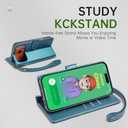 FLIPALM Wallet Case for iPhone 17 Series with Wrist Strap - PU Leather Folio Flip with Credit Card Holder & Kickstand, Protective Cover (Green, for iPhone 17 Pro Max)