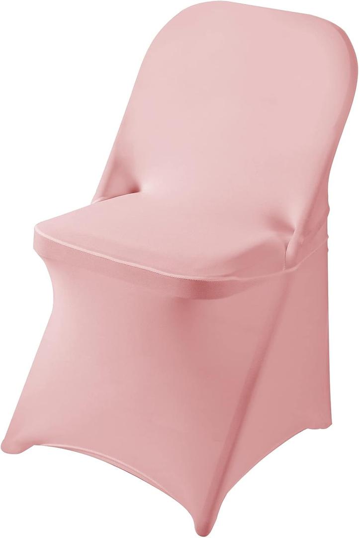 Ascoza 20 Pack Dusty Pink Spandex Folding Chair Covers in Stretch Washable Fabric for Wedding, Party,Holidays,Celebration and Other Special Events