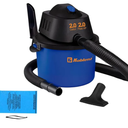 Koblenz WD-2L Portable Wet Dry Vacuum, 2-Gallon 2 PHP Suction Plus Blower Vacuum Cleaner for Liquids, Dust, Pet Hairs, 10' Reach, Ideal for Home, Car, Garage, Shop, Accessories Included, Blue/Black