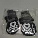 EXPAWLORER Dog Socks to Prevent Licking Paws with Grippers for Hardwood Floors Anti Slip, Glow-in-the-Dark Dog Cold Winter Shoes Booties Boots & Paw Protectors for Medium Dogs (Black)