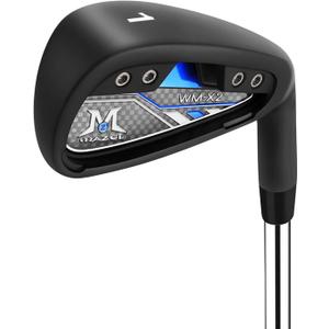 MAZEL WM-X1/2 Individual Men Golf Club Irons 1 Pitching Wedge,Approach Wedge,Sand Wedge with Graphite/Steel Shafts for Right Handed, Right, 2024 Model, Steel, Black, Stiff, 1 iron