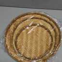 Set 3 Of Vietnam Traditional Handmade Round Rattan Wicker Serving Basket Trays Food Kitchen Bamboo Fruit Basket Serving Tray with Handles Home Decor Trays