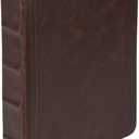 Samsill Vintage Leather Mini 3 Ring Binder 1 Inch Round Ring (Holds 200 Sheets), 5.5 x 8.5 Inch Documents, Professional Organizer, Planner, Notebook, Brown
